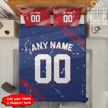 Custom Quilt Sets Texas Jersey Personalized Baseball Premium Quilt Bedding for Men Women